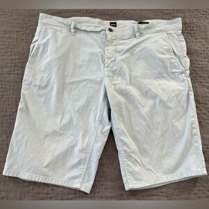 Hugo Boss Men's Sky Blue Flat Front Shorts 365/24/7 Slim Fit Cotton Blend Sz 40